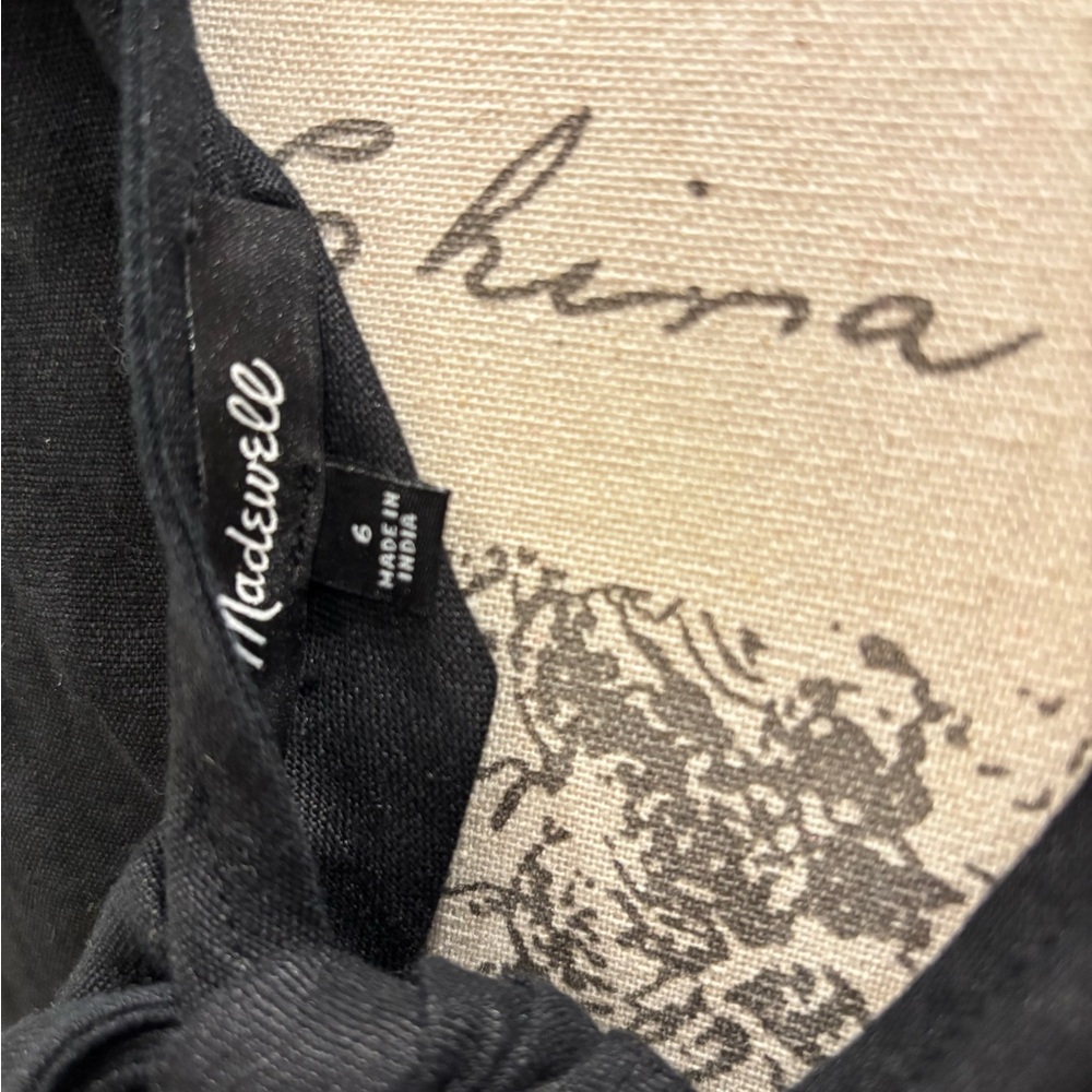 Madewell Black Linen Sleeveless Women's Top - Picture 6 of 8